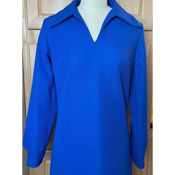 Vintage Blue Mod Sears Dress 70's - Picture 8 of 8